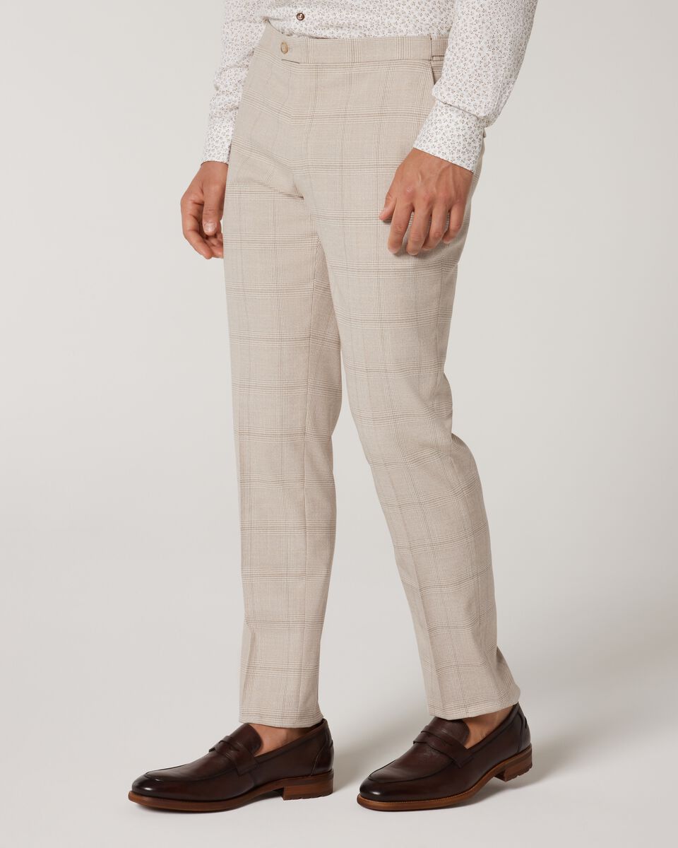 Slim Stretch Prince Of Wales Lightweight Tailored Pant